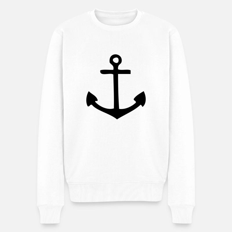 Anker - Männer Premium Bio Pullover - Weiß