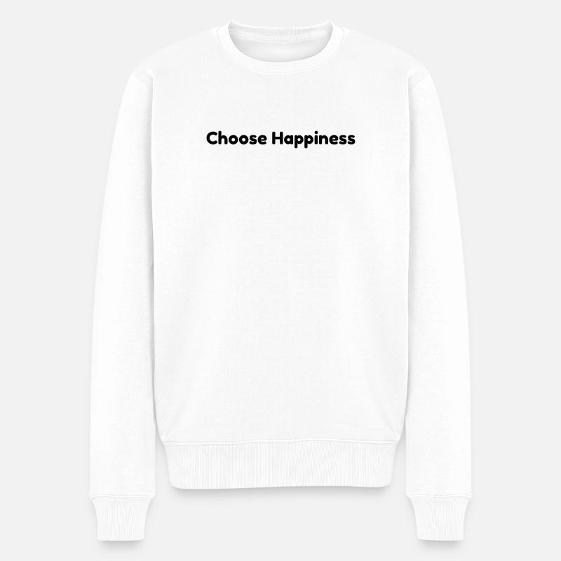 Wähle das Glück - Männer Premium Bio Pullover - Weiß