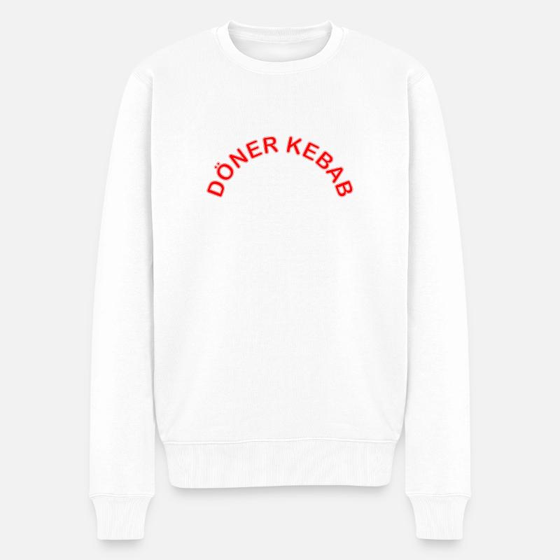 Döner Kebab Schriftzug - Männer Premium Bio Pullover - Weiß
