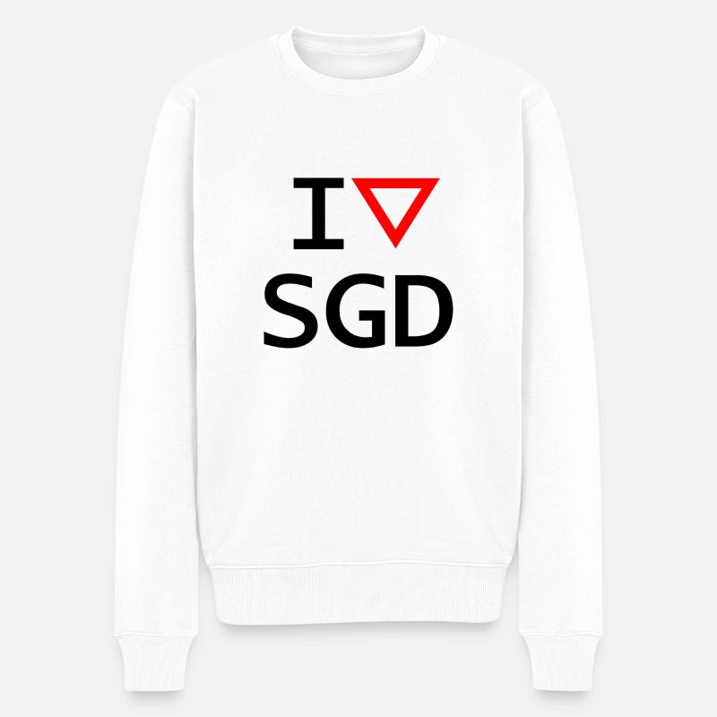 I love SGD - Männer Premium Bio Pullover - Weiß