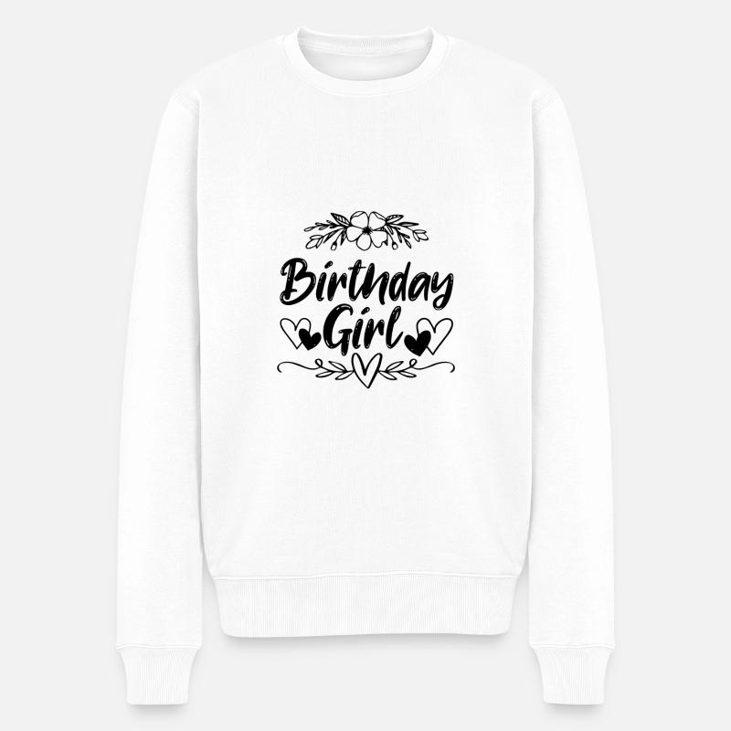 Birthday Girl - Männer Premium Bio Pullover - Weiß