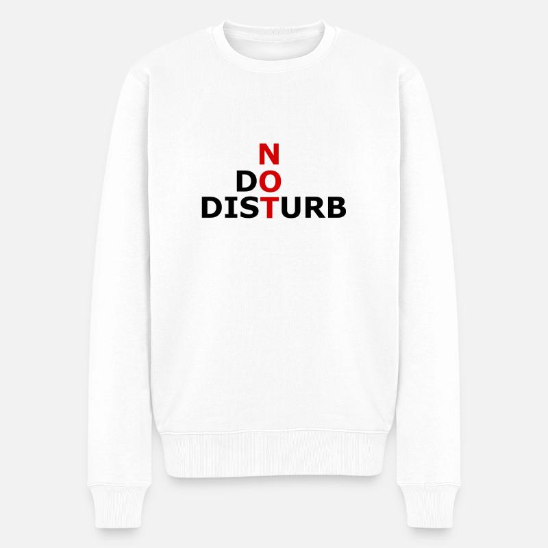 Nachricht: Bitte nicht stören - Männer Premium Bio Pullover - Weiß