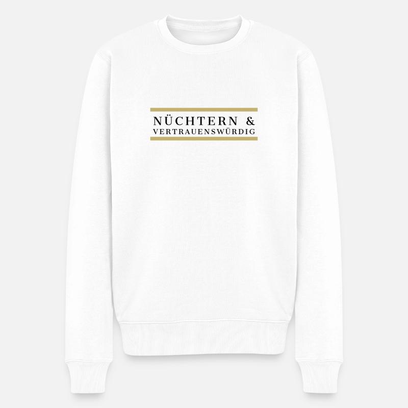 Nüchtern und vertrauenswürdig - Männer Premium Bio Pullover - Weiß