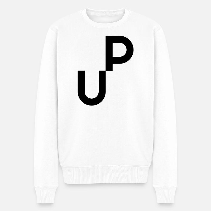 UP (positiv) - Männer Premium Bio Pullover - Weiß