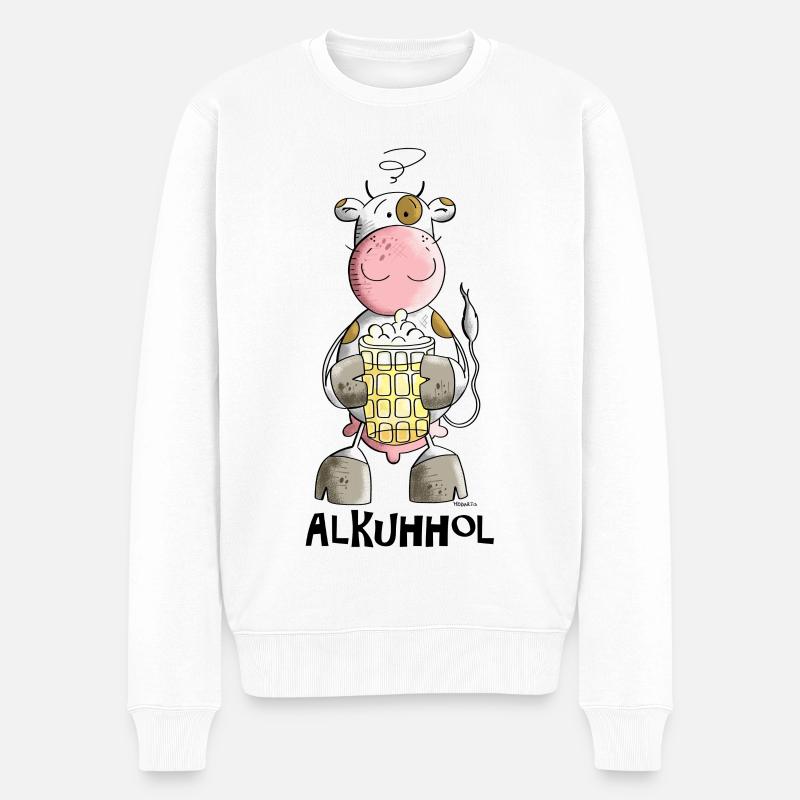 Alkuhhol - Männer Premium Bio Pullover - Weiß