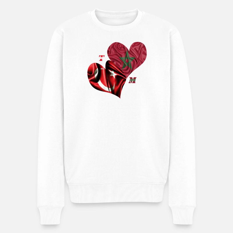 Marokko Türkei - Männer Premium Bio Pullover - Weiß