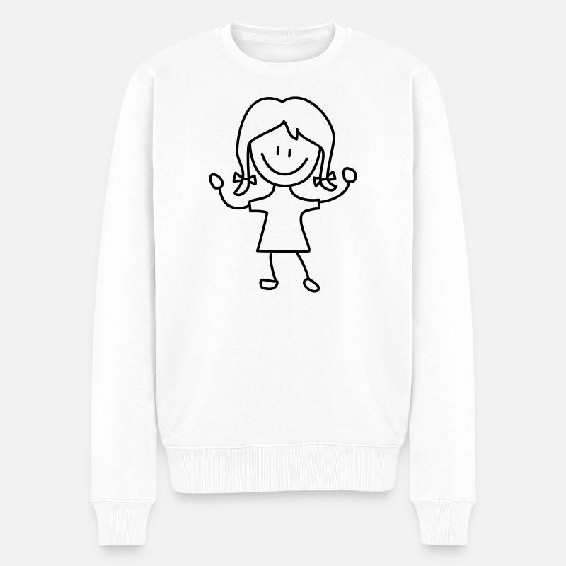 Kind Maedchen Kindergarten - Männer Premium Bio Pullover - Weiß