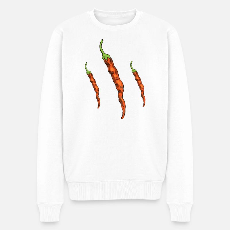Chilischoten - Männer Premium Bio Pullover - Weiß