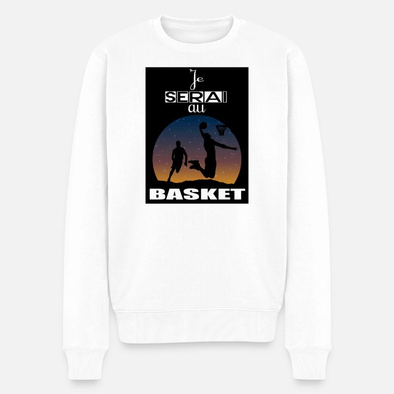 Ich werde beim Basketball sein - Männer Premium Bio Pullover - Weiß