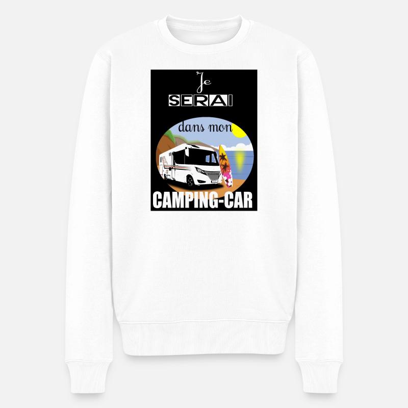 Camping-car au soleil - Pull Premium bio Homme - blanc