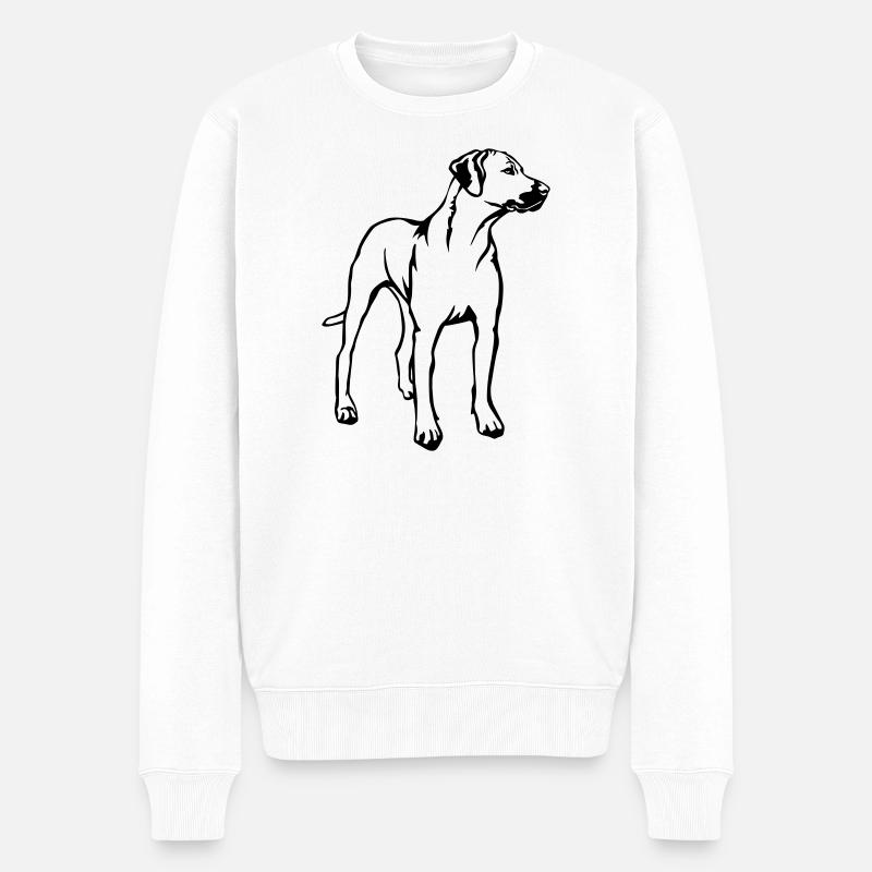 Rhodesian Ridgeback - Pull Premium bio Homme - blanc