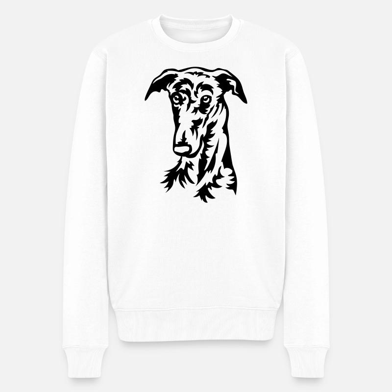 Galgo Kopf - Männer Premium Bio Pullover - Weiß