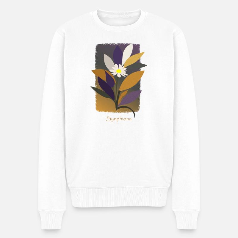 Fleur de Synphonia aux Couleurs Chaleureuses - Pull Premium bio Homme - blanc