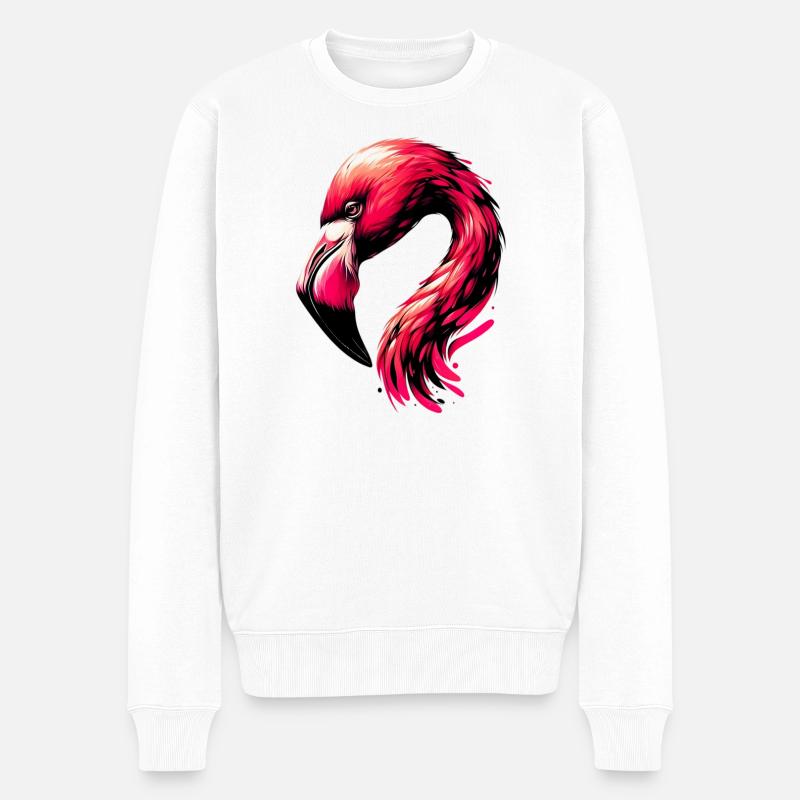 Flamingo - Männer Premium Bio Pullover - Weiß