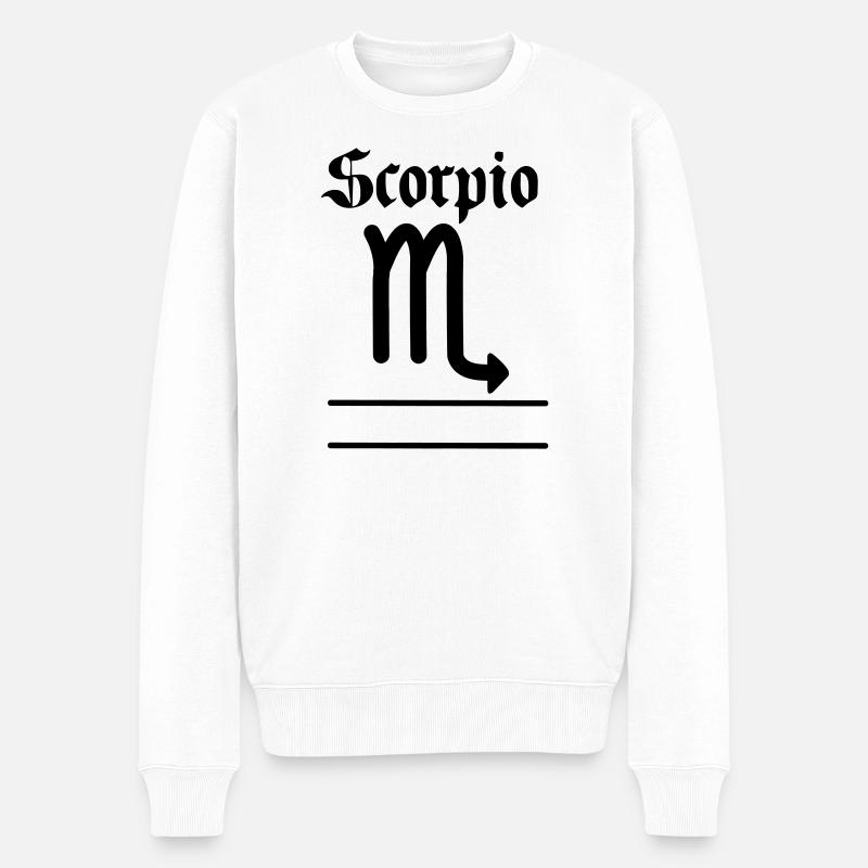 Skorpion Sternzeichen Textbanner - Männer Premium Bio Pullover - Weiß