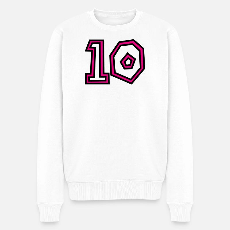 10. 10 JAHRE - Männer Premium Bio Pullover - Weiß