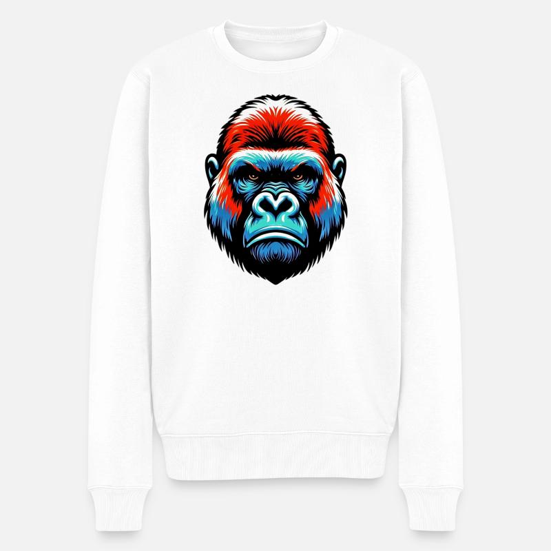 Gorilla - Männer Premium Bio Pullover - Weiß