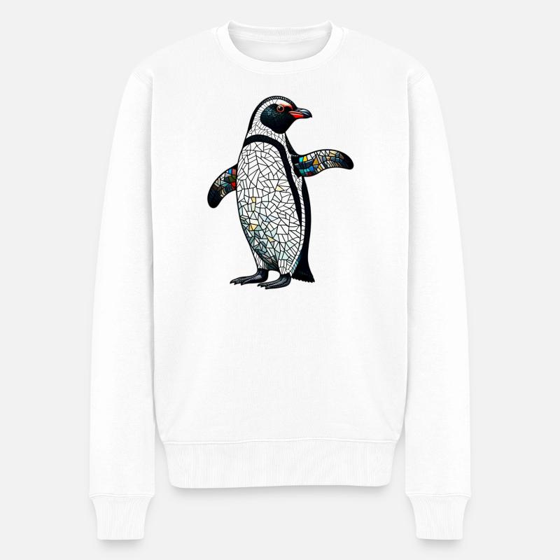 Pinguin - Männer Premium Bio Pullover - Weiß