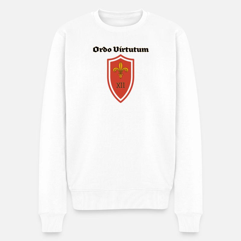 Ordo Virtutum Schild XII - Männer Premium Bio Pullover - Weiß