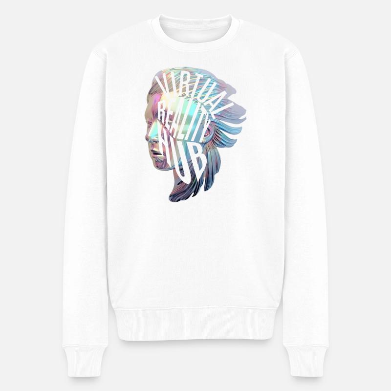 VR Hub - Männer Premium Bio Pullover - Weiß