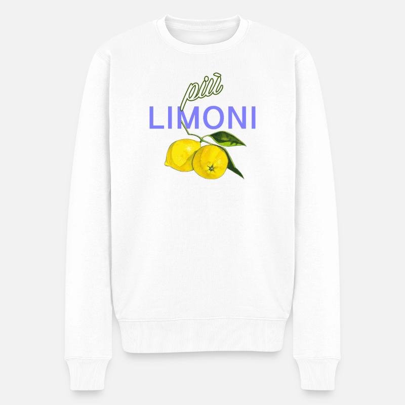 piu limoni - Männer Premium Bio Pullover - Weiß