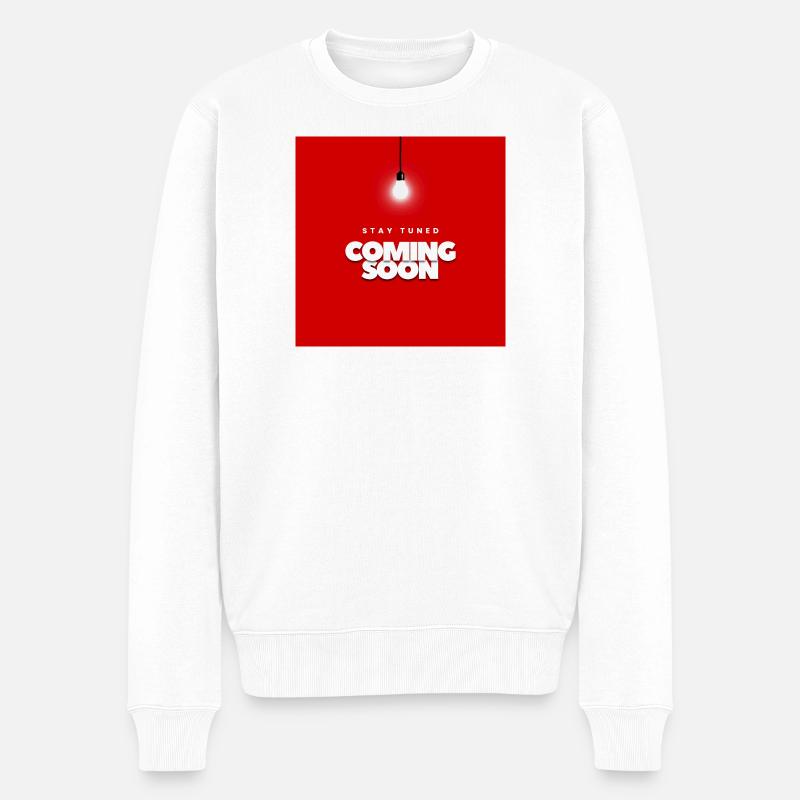 Conception d’annonce d’attente rouge audacieuse - Pull Premium bio Homme - blanc