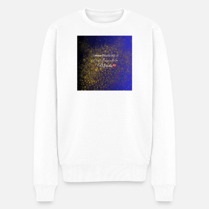 Je suis un aimant pour la positivité - Pull Premium bio Homme - blanc