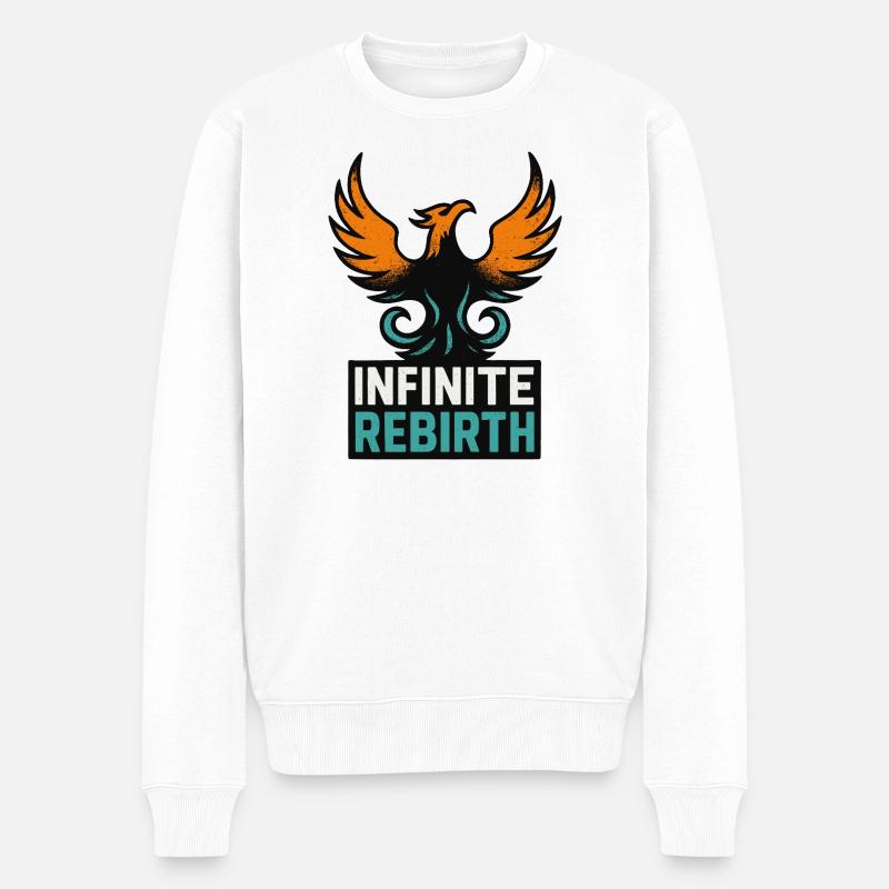 Infinite Rebirth – Phönix - Männer Premium Bio Pullover - Weiß
