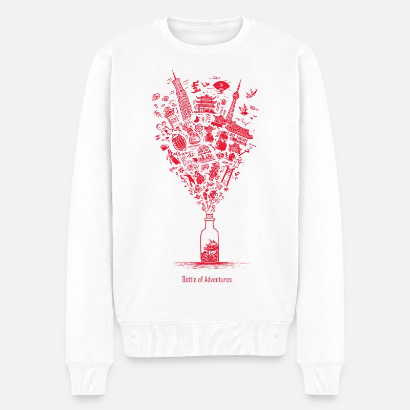 Bouteille d’Aventures - Pull Premium bio Homme - blanc