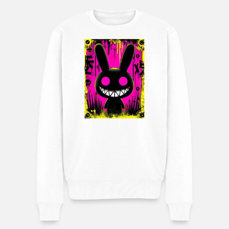 Lapin Noir Électro - Pull Premium bio Homme - blanc