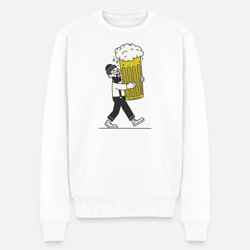 Bierhipster - Männer Premium Bio Pullover - Weiß