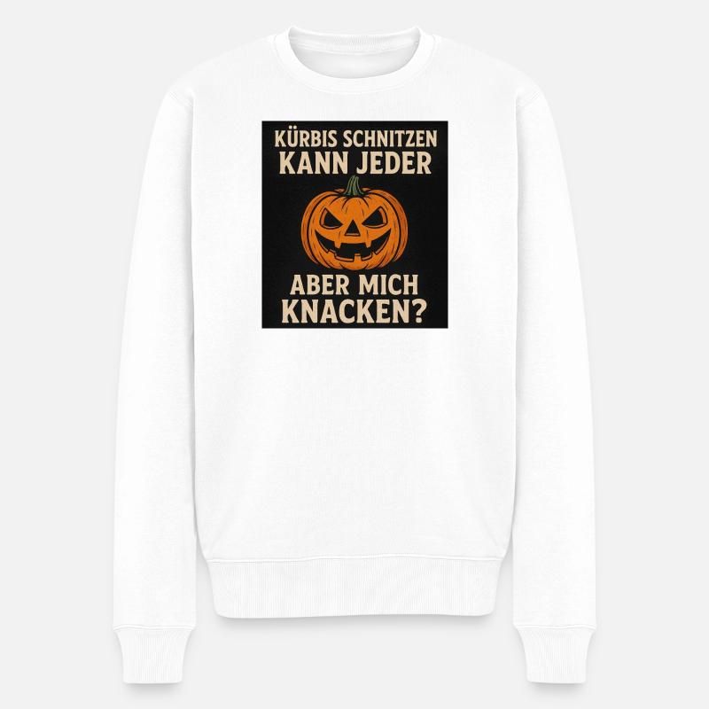 T-shirt d’humour sculpture de citrouille - Pull Premium bio Homme - blanc