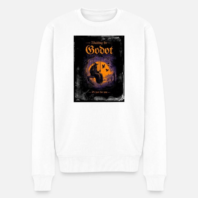 Waiting for Godot - Männer Premium Bio Pullover - Weiß