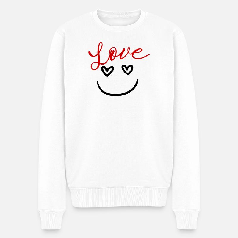 Fühl den Beat - Männer Premium Bio Pullover - Weiß