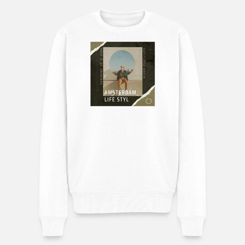 Amsterdam Life Style - Männer Premium Bio Pullover - Weiß