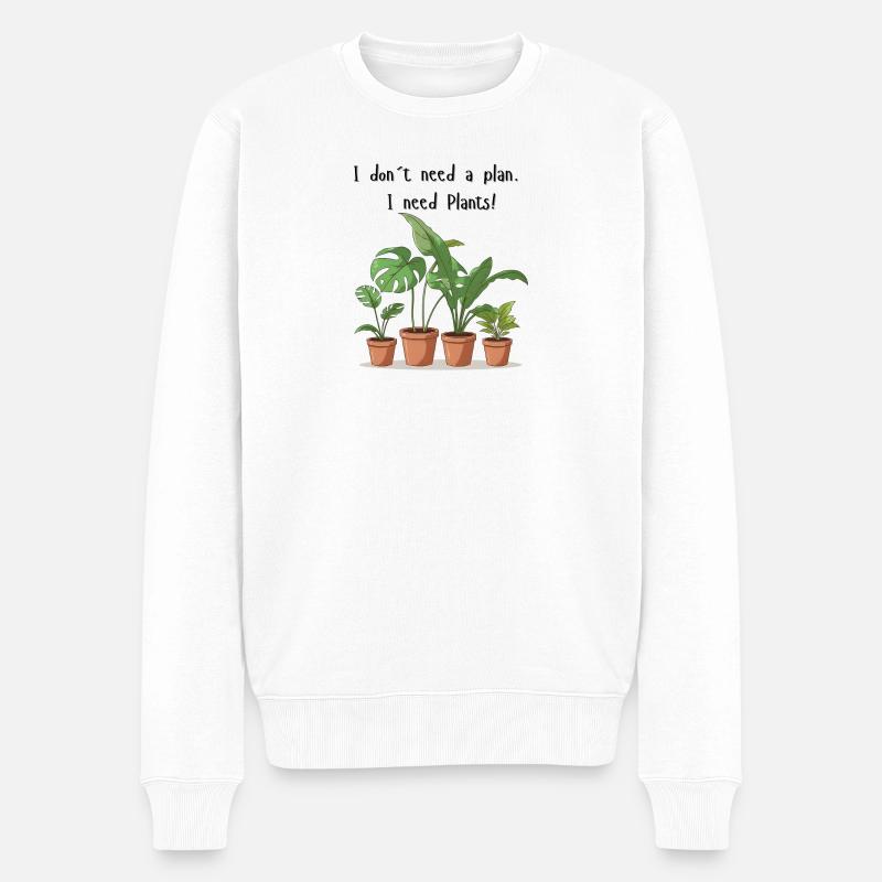 Plant Plans - Männer Premium Bio Pullover - Weiß