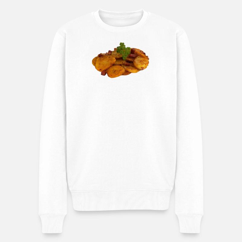 Knusprige Braties - Männer Premium Bio Pullover - Weiß