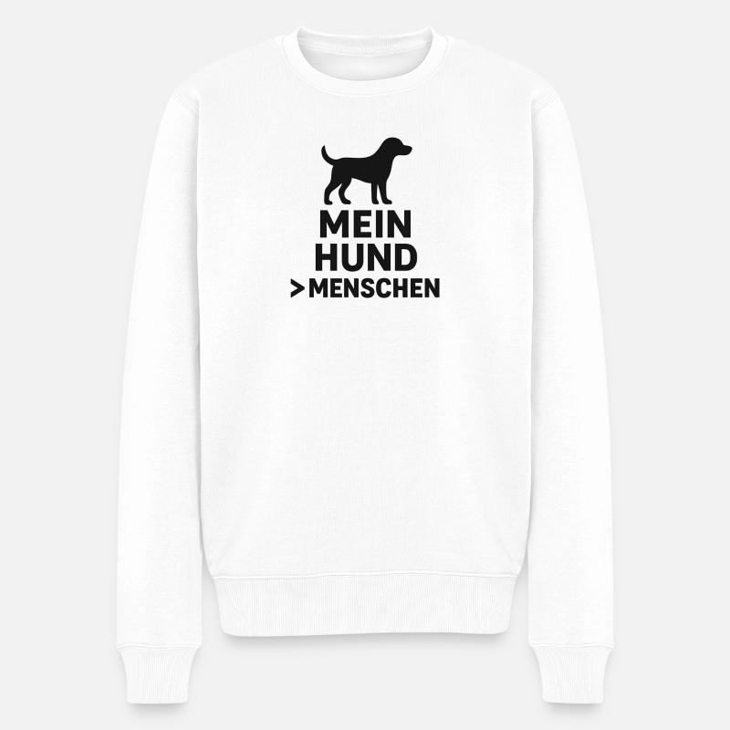 Mon chien > les gens - Pull Premium bio Homme - blanc
