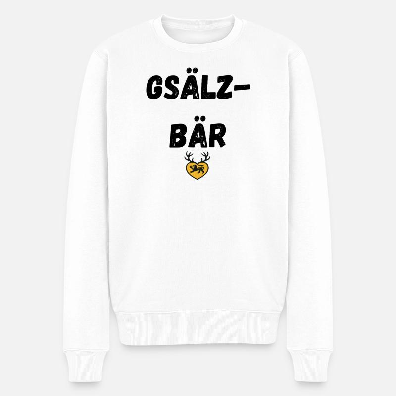 Gsälzbär Schwäbisch - Männer Premium Bio Pullover - Weiß