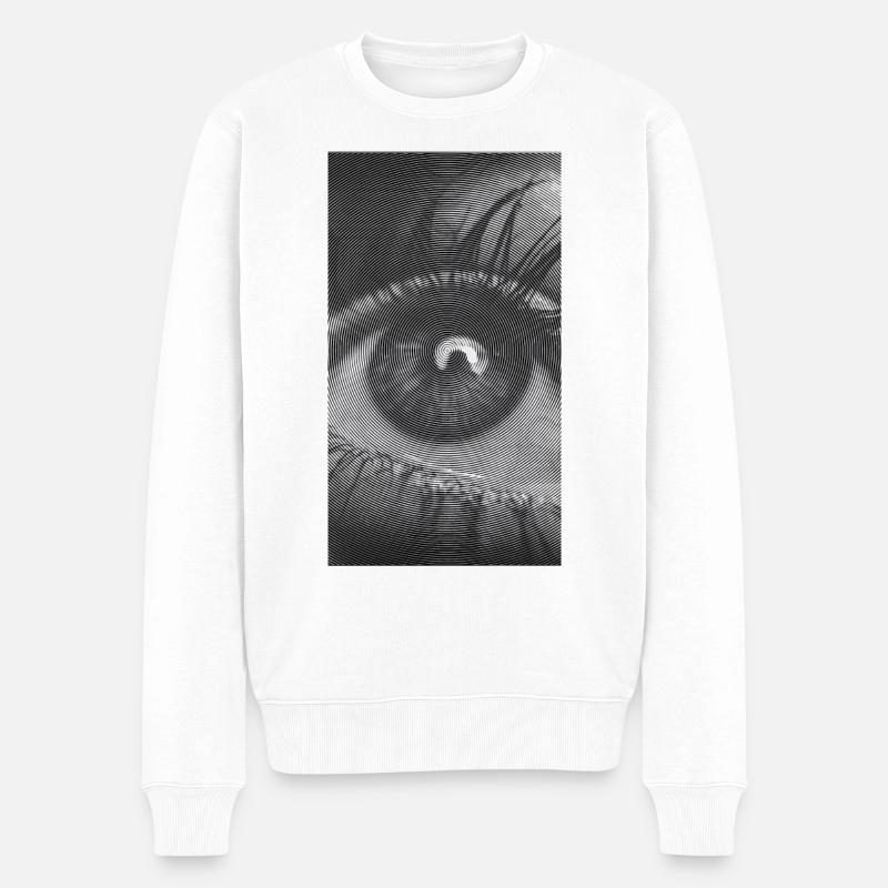Œil en spirale : Regard hypnotique - Pull Premium bio Homme - blanc
