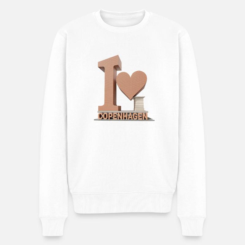J’adore Copenhague – Architecture City Design - Pull Premium bio Homme - blanc