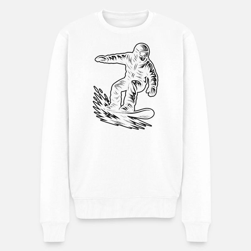 Direkte Snowboard Aussage - Männer Premium Bio Pullover - Weiß
