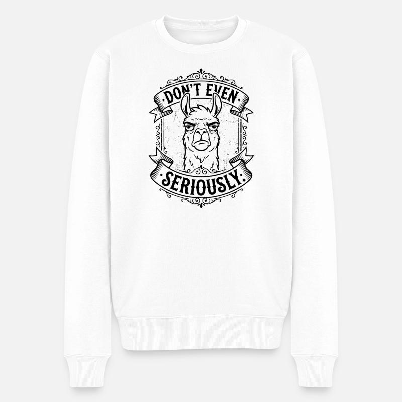 Don’t Even - Lama Design - Männer Premium Bio Pullover - Weiß