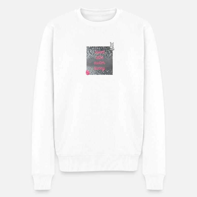 Cute Easter bunny in glitter design - Men's Premium Organic Jumper - white