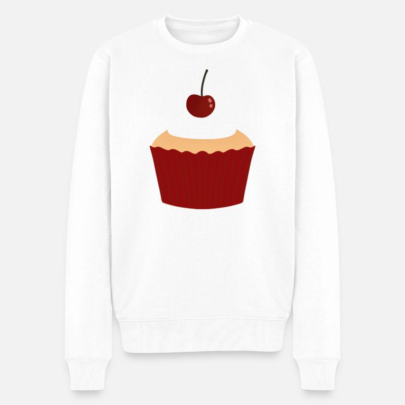 Kirschcreme-Cupcake-Zauber - Männer Premium Bio Pullover - Weiß