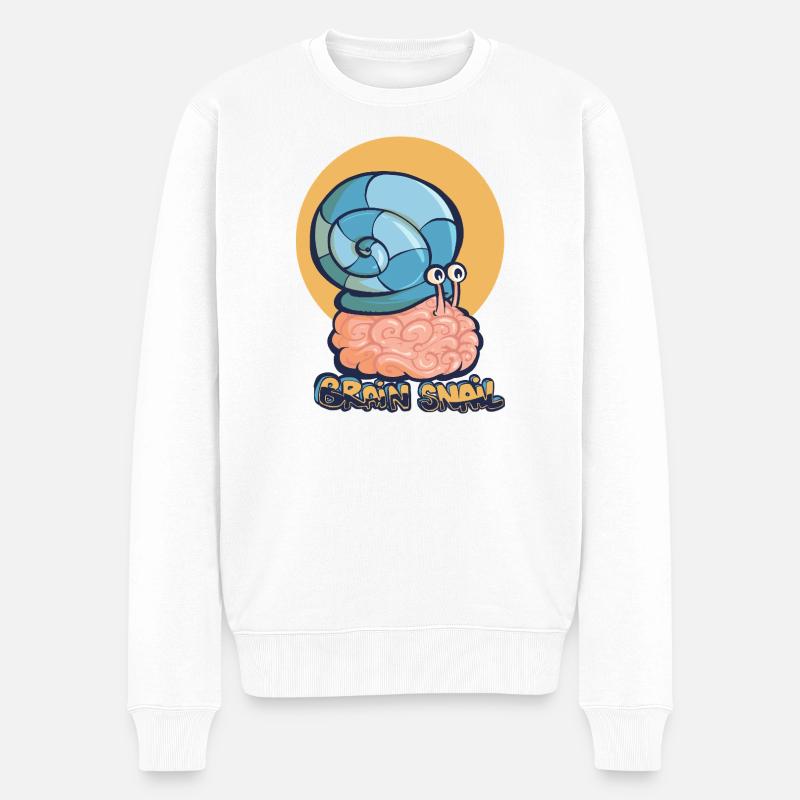 Gehirnschnecke - Männer Premium Bio Pullover - Weiß