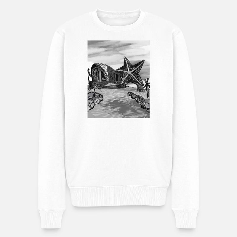 Starfish Dome Island Kunst - Männer Premium Bio Pullover - Weiß