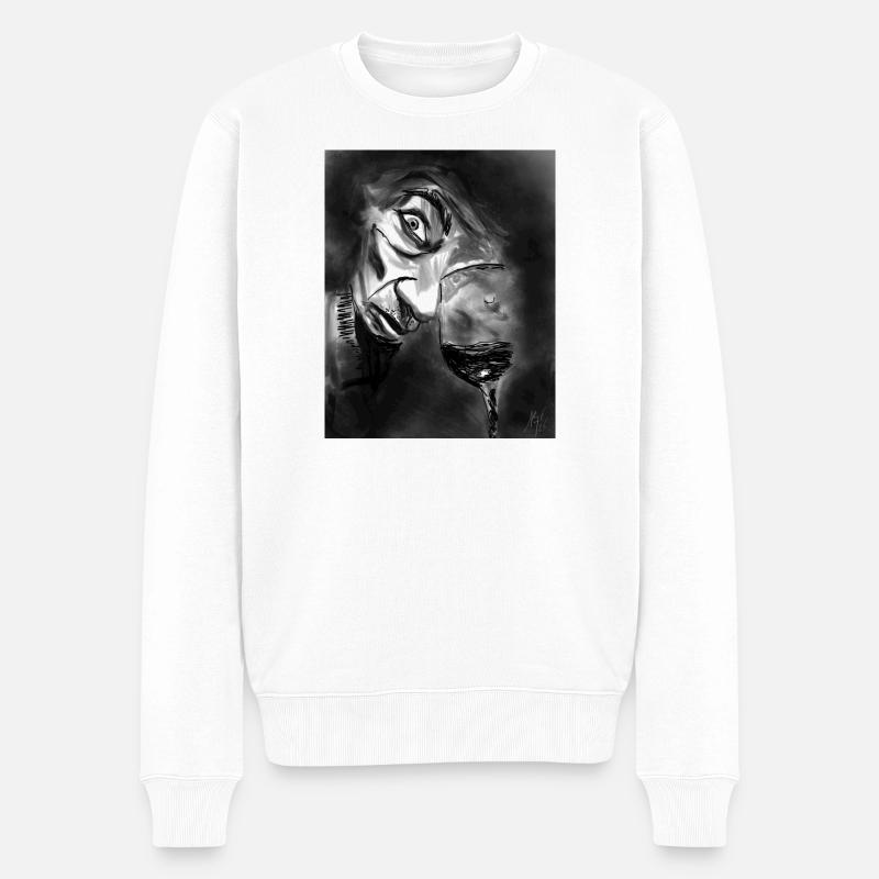 Monochrome Mirage-Glas und Blick - Männer Premium Bio Pullover - Weiß