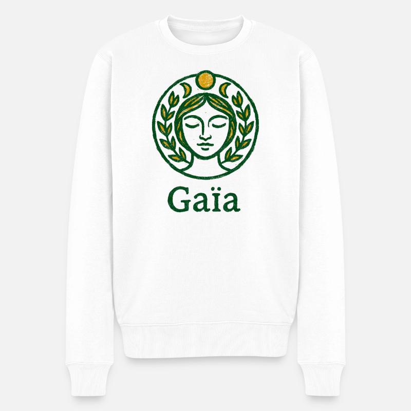 Gaia – Mutter Natur – Baum des Lebens - Männer Premium Bio Pullover - Weiß