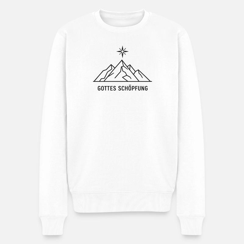 Gottes Schöpfung Bergstern - Männer Premium Bio Pullover - Weiß